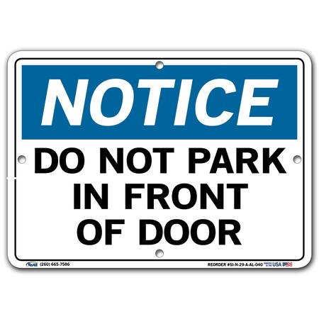 Vestil Aluminum Sign, 10-1/2" W, 7-1/2" H, English, Aluminum, White SI-N-29-A-AL-040